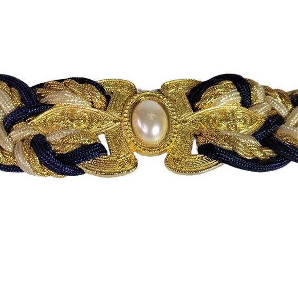 Vintage Women's Belt Woven Braided Fabric 34" - Picture 3 of 11